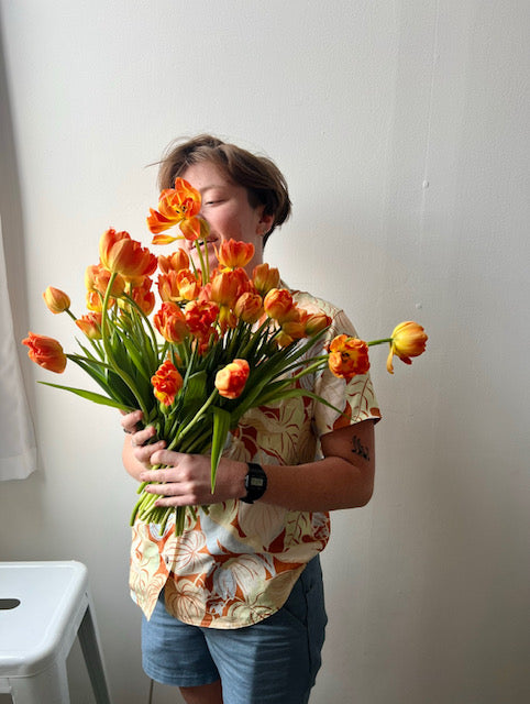 Farm Liaison Monte Orange Tulip Seasonal Flower Project Brooklyn NYC Corinne Alsop Molly Oliver Flowers