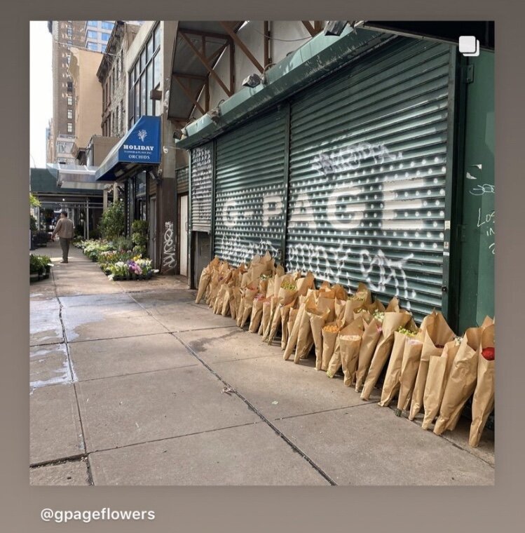 G Page Wholesale Flowers 28th Street Flower District NYC gives away thousands of flower bouquets in Covid 19 shutdown