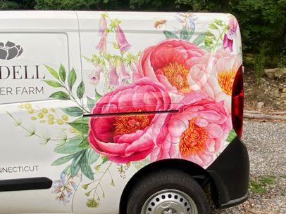 Lindell Flower Farm New Hartford, CT Delivery Van mural 