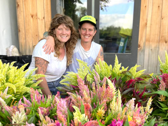 Rebecca Maillet and Kel Komenda co owners of Many Graces Farm and Design Hadley, MA