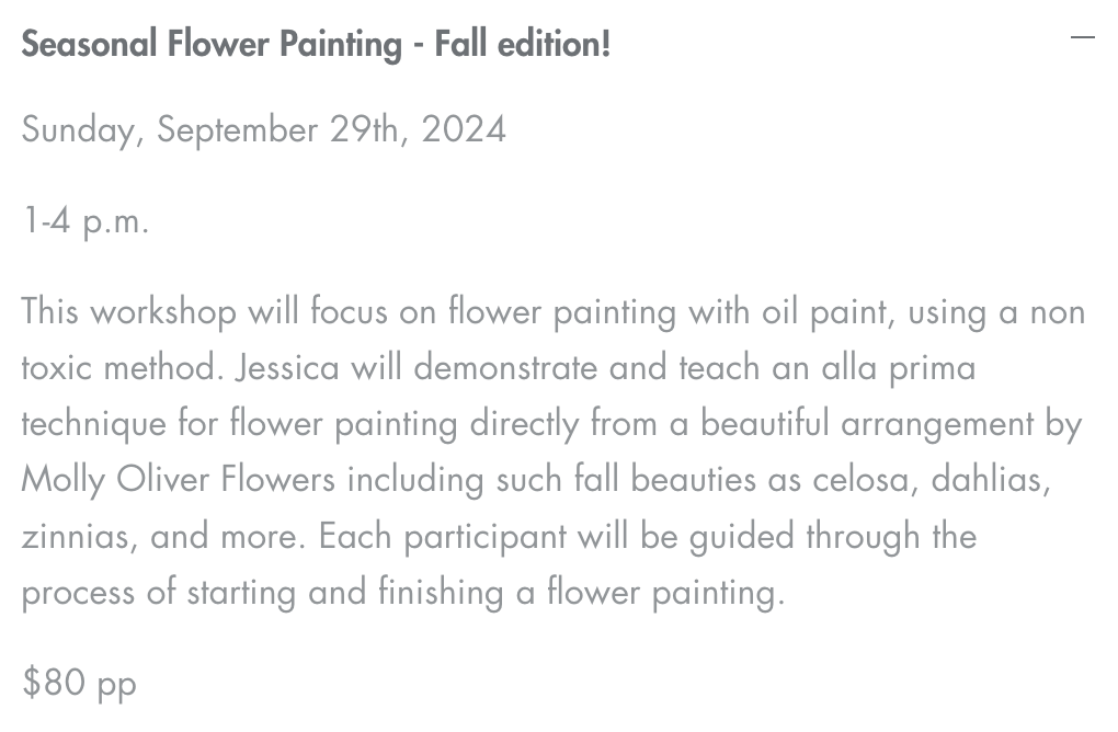 seasonal flower painting fall art class workshop learn to paint brooklyn