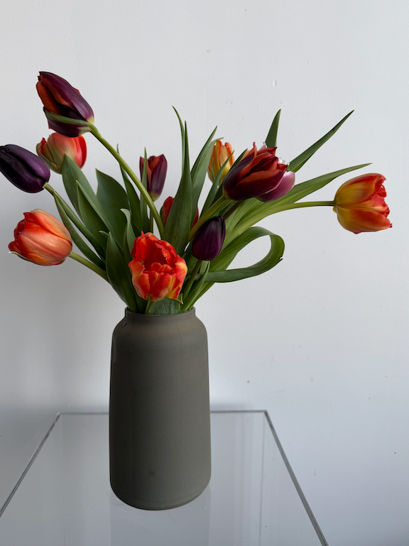 Specialty tulips in vase — weekly flower delivery Brooklyn