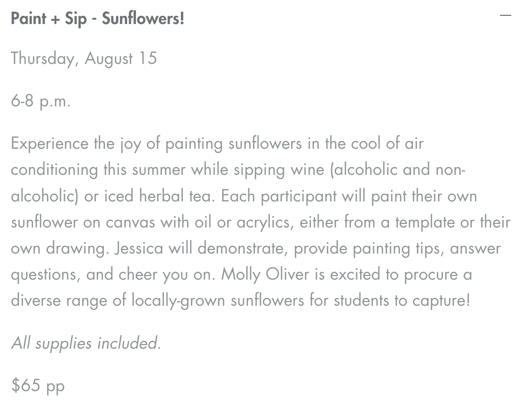 paint + sip art class workshop flowers canvas learn painting